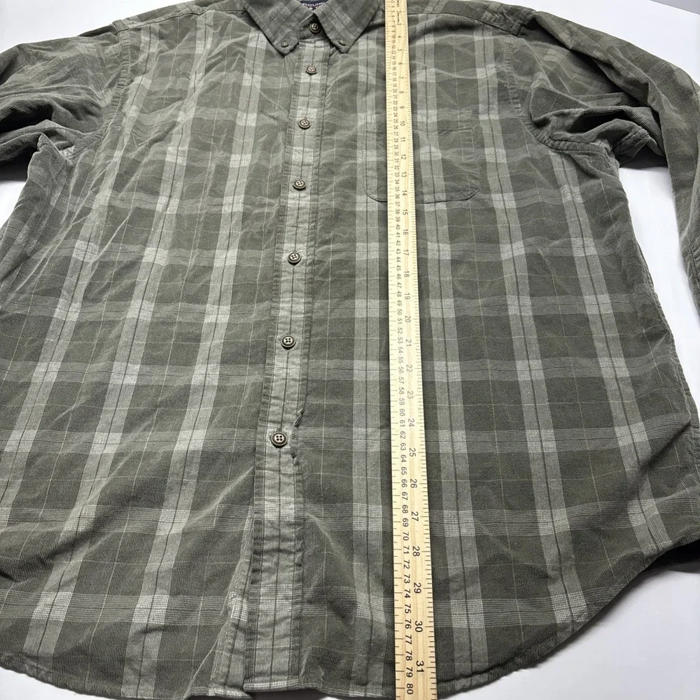 VTG  Roundtree & Yorke Shirt‎ long Sleeve green plaid XL